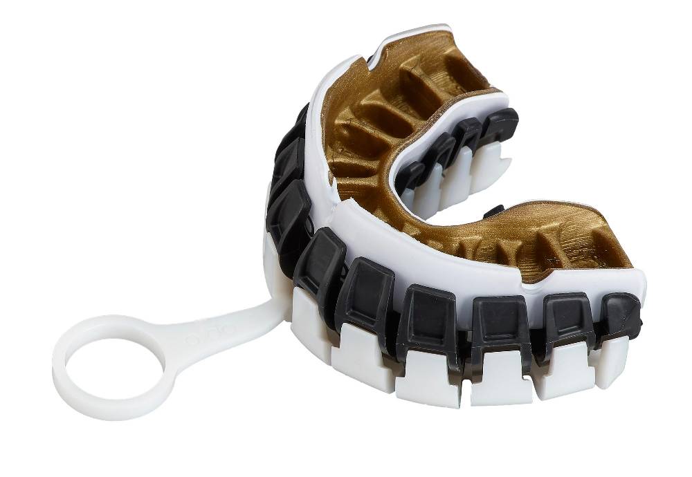 Ju Sports OPRO Zahnschutz PowerFit White/Gold Kostenloser Versand