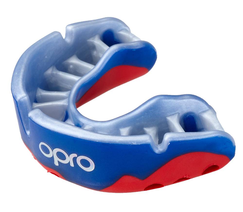 Ju Sports OPRO Zahnschutz Platinum Senior blue/pearl/red