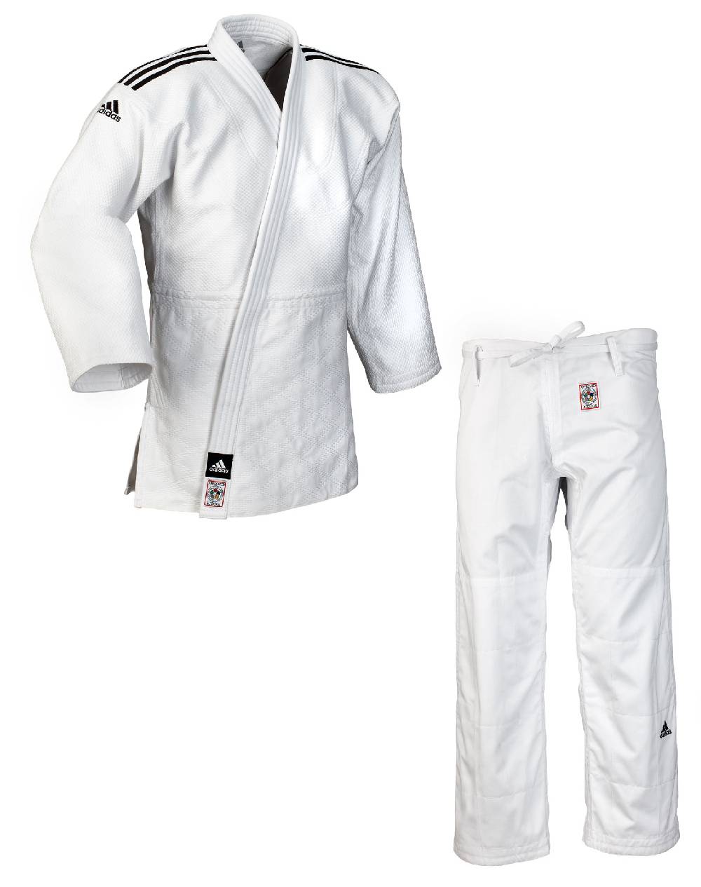 Ju Sports adidas Judoanzug CHAMPION II IJF, weiß/schwarze Streifen, JIJF Saisonschlussverkauf