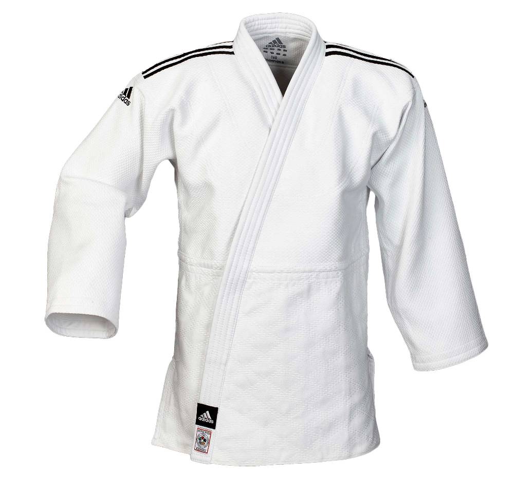 Ju Sports adidas Judoanzug CHAMPION II IJF, weiß/schwarze Streifen, JIJF Saisonschlussverkauf