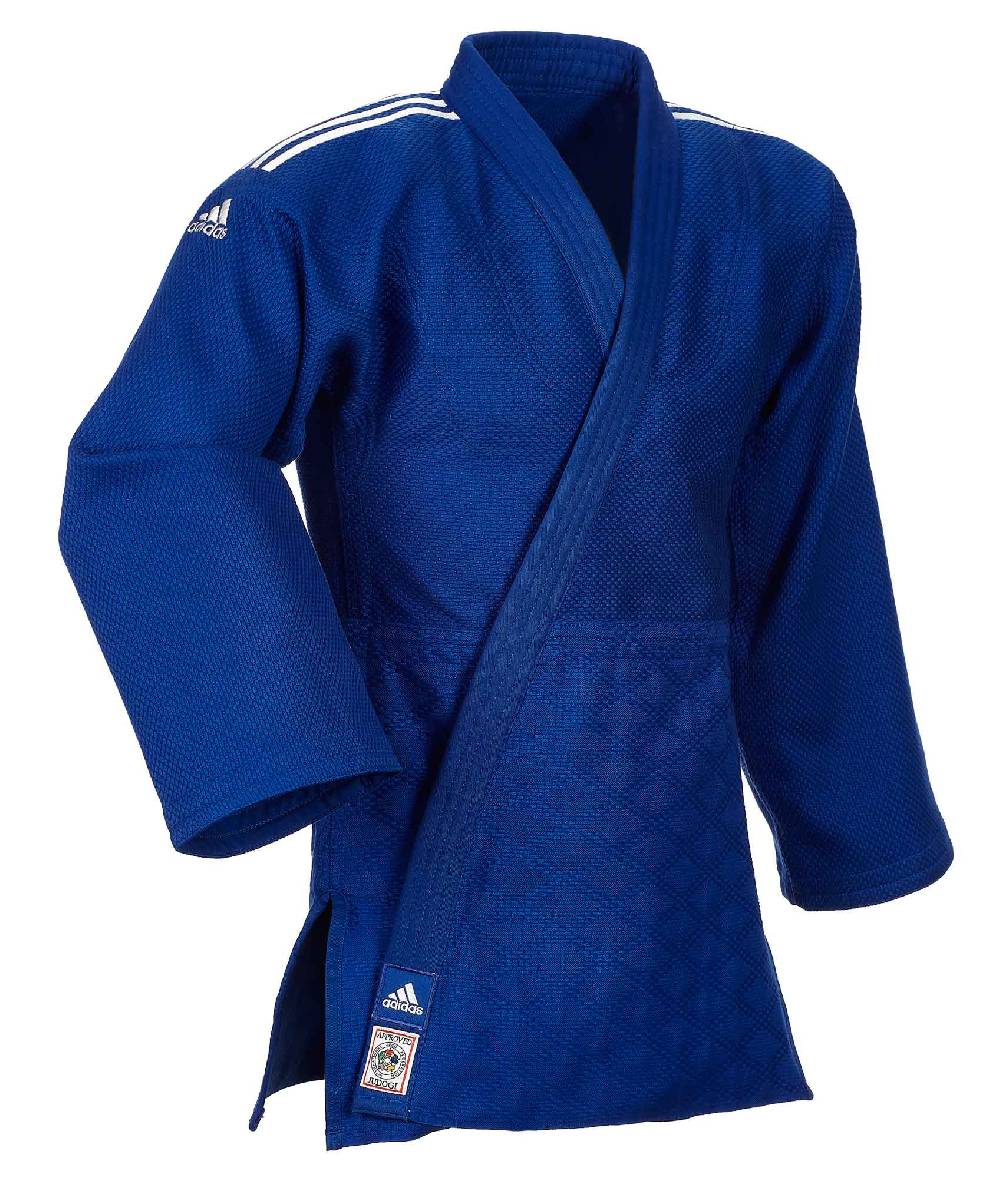 Ju Sports adidas Judoanzug CHAMPION II IJF slim cut, blau/weiße Streifen, JIJFBS Fabrikpreis