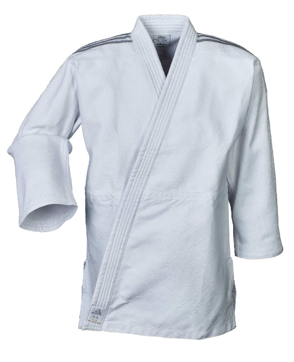 Ju Sports adidas Judo-Anzug Contest weiß/silberne Streifen, J650 Letzte 3 Tage