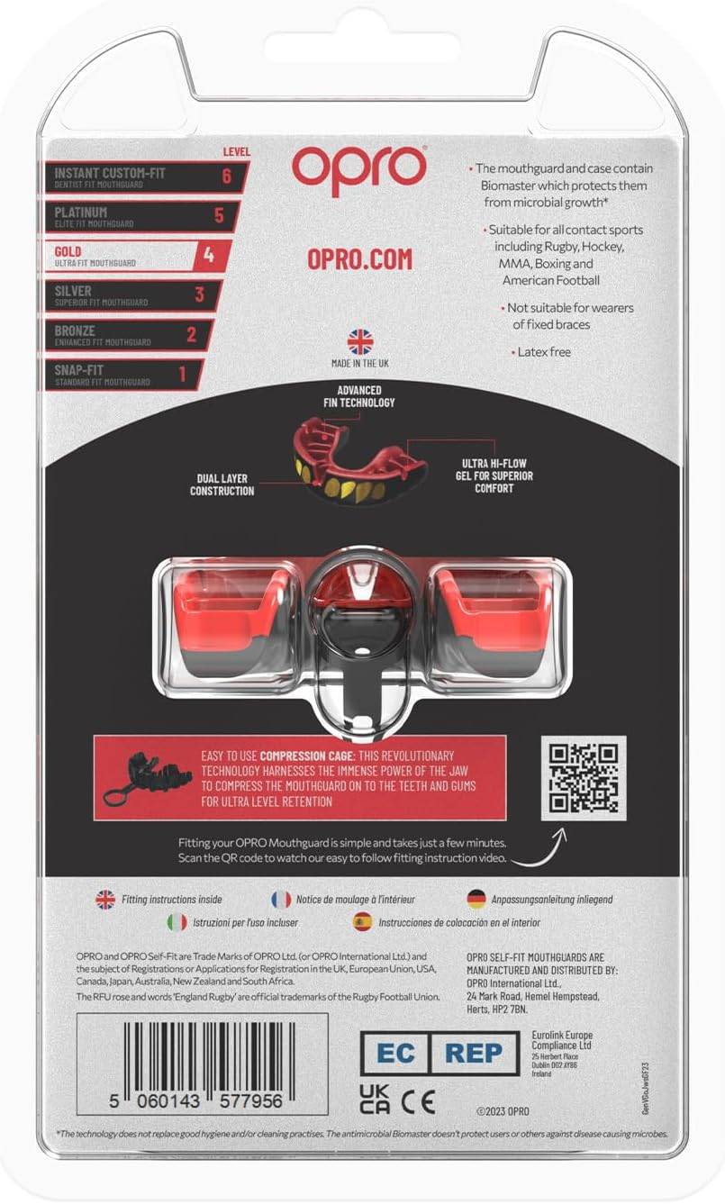 Ju Sports OPRO Zahnschutz Gold Jaws black/red Senior 2022 Zeitbegrenzte Promotion