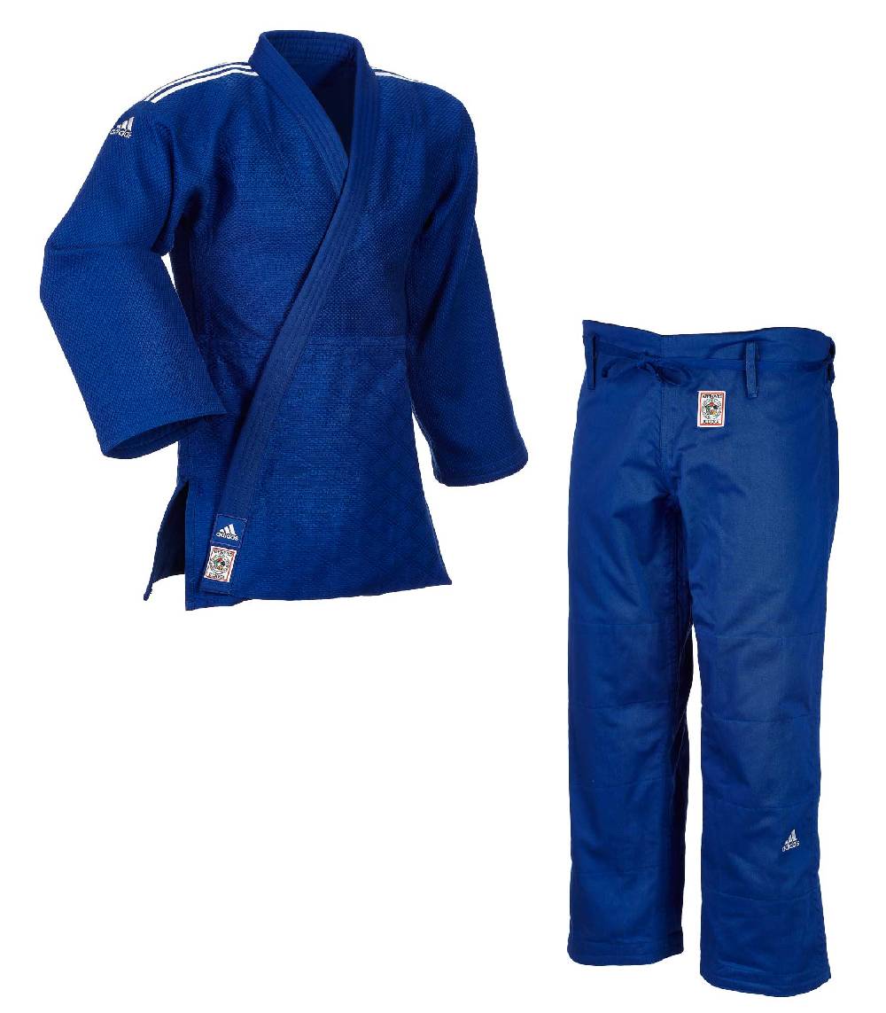 Ju Sports adidas Judoanzug CHAMPION II IJF, blau/weiße Streifen, JIJFB