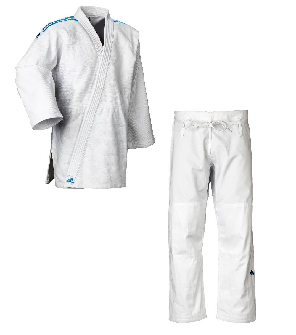 Ju Sports adidas Judo-Anzug Contest weiß/blaue Streifen, J650