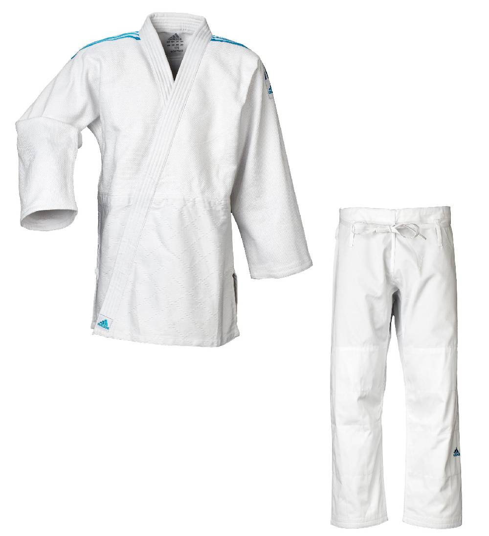 Ju Sports adidas Judo-Anzug Contest weiß/blaue Streifen, J650 Super Sparpreis