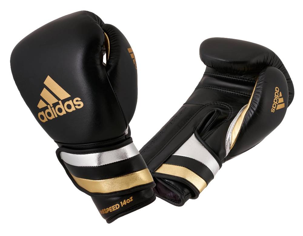 Ju Sports adidas adispeed strap up boxing gloves black/gold/silver, ADISBG501PRO