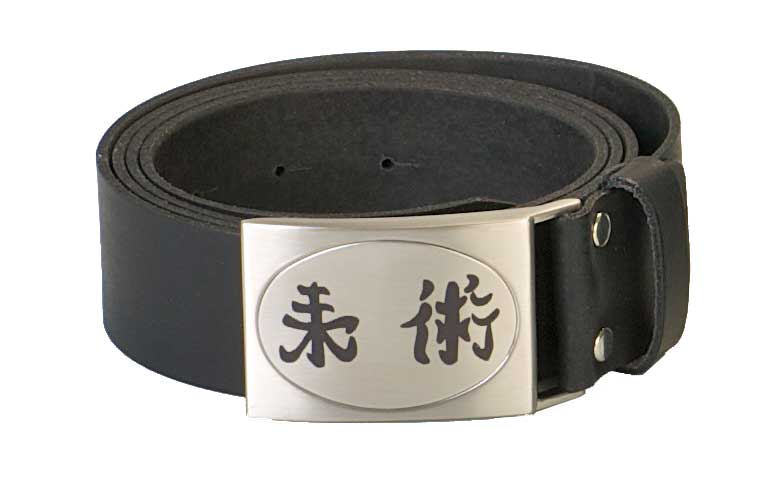 Ju Sports Gürtel echt Leder mit graviertem Kanji Ju-Jutsu Letzte 2 Tage