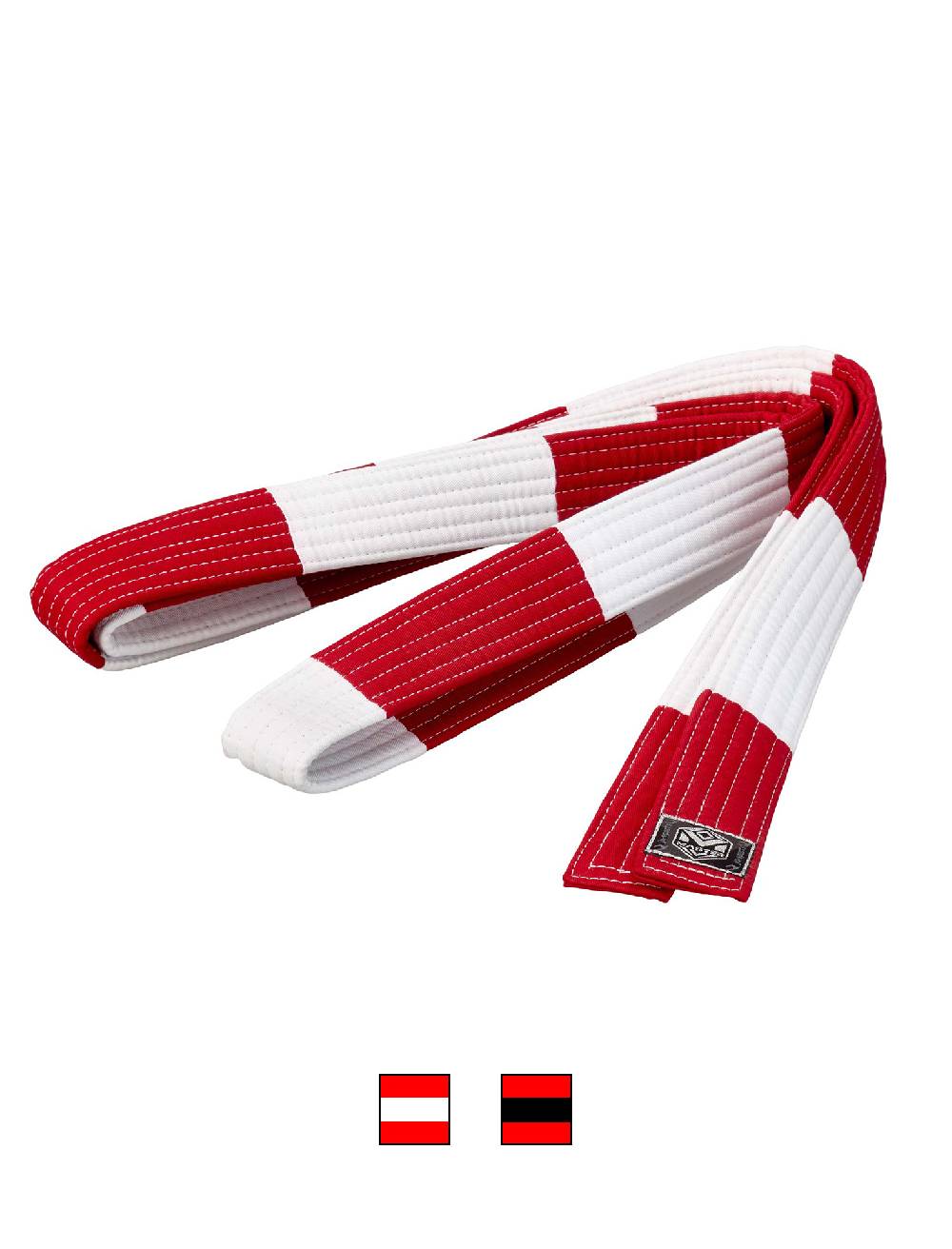 Ju Sports Großmeistergürtel Master 6. Dan rot/weiß 4,5 cm
