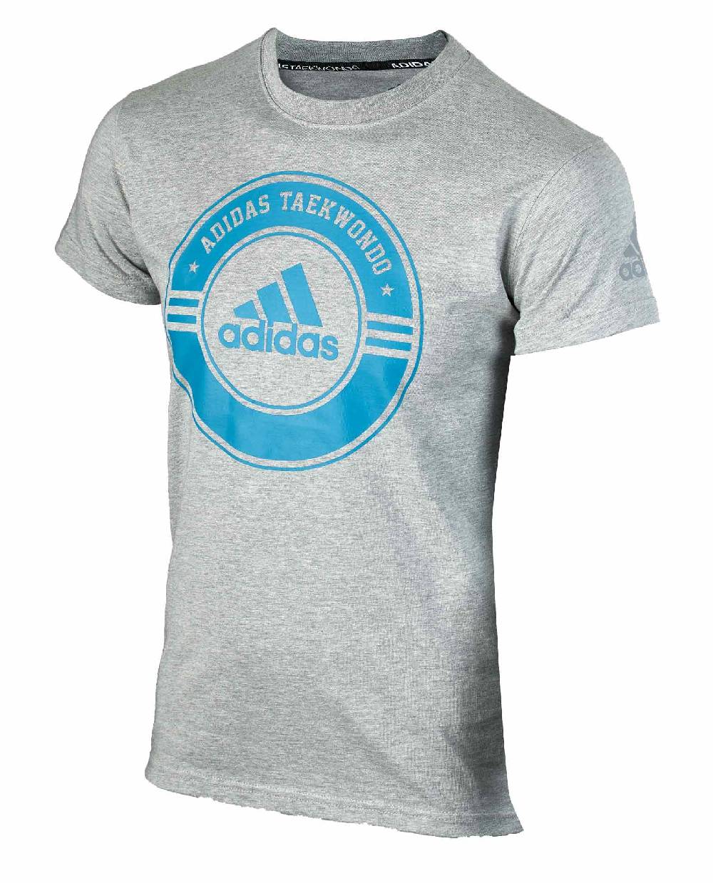 Ju Sports adidas Taekwondo Community Line Shirt "Circle" grey/blue, adicsts01T