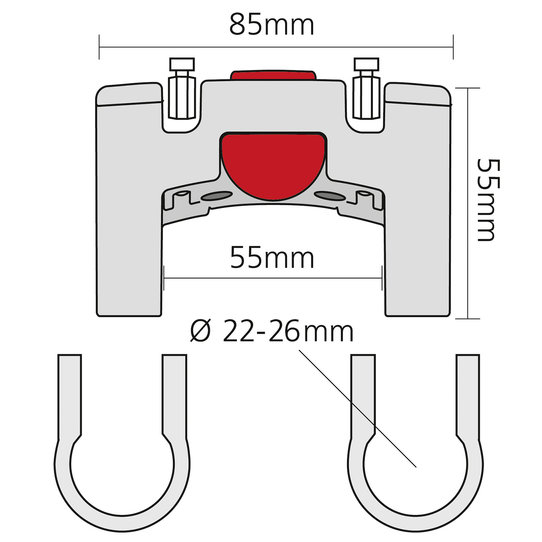 Klickfix Standard – für Lenker Ø 22–26 mm Im Verkauf