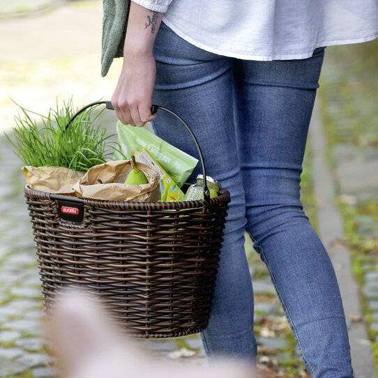 Klickfix geflochtener Lenkerkorb mit höhenverstellbarer Adapterplatte Preisnachlass