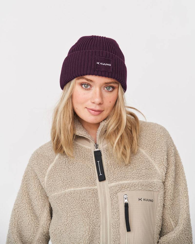 Kuuno Ribbed Cotton Beanie Dark Berry JETZT KAUFEN