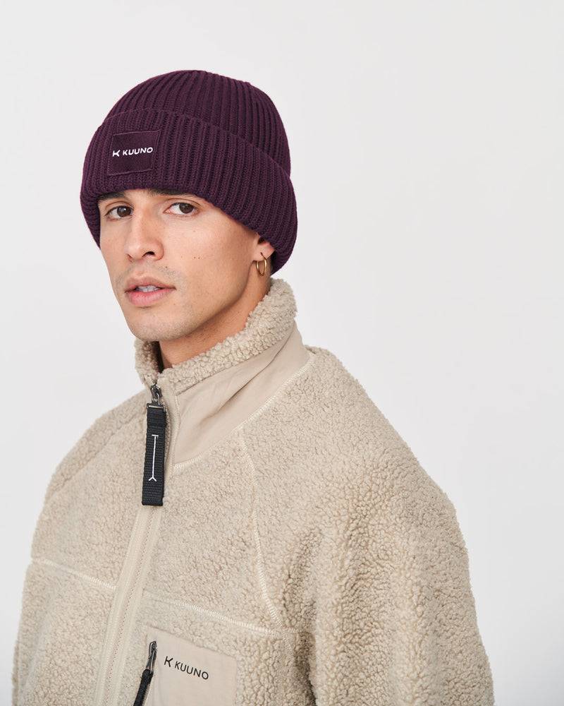 Kuuno Ribbed Cotton Beanie Dark Berry JETZT KAUFEN
