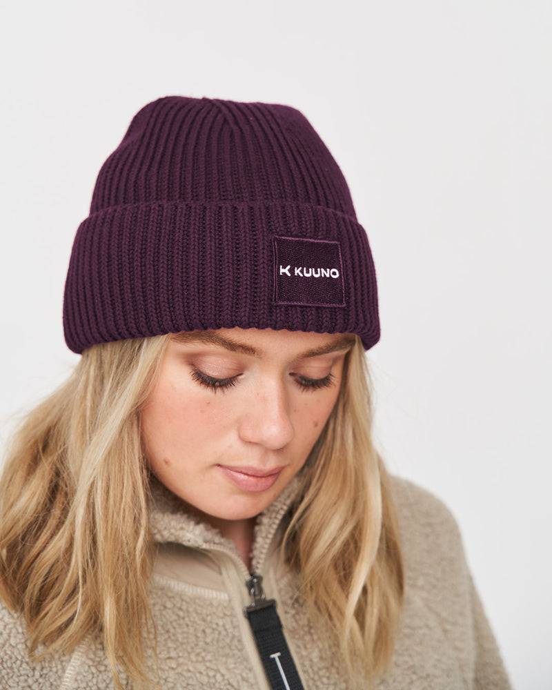 Kuuno Ribbed Cotton Beanie Dark Berry JETZT KAUFEN