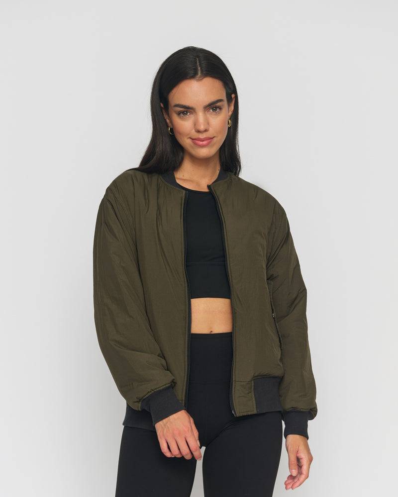 Kuuno Reversible Bomber Jacket Night Black / Forest Green Vierteljährliche Förderung