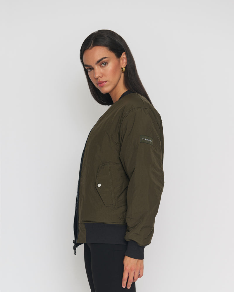 Kuuno Reversible Bomber Jacket Night Black / Forest Green Vierteljährliche Förderung