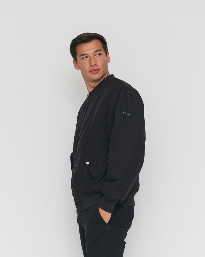 Kuuno Reversible Bomber Jacket Night Black / Forest Green Vierteljährliche Förderung