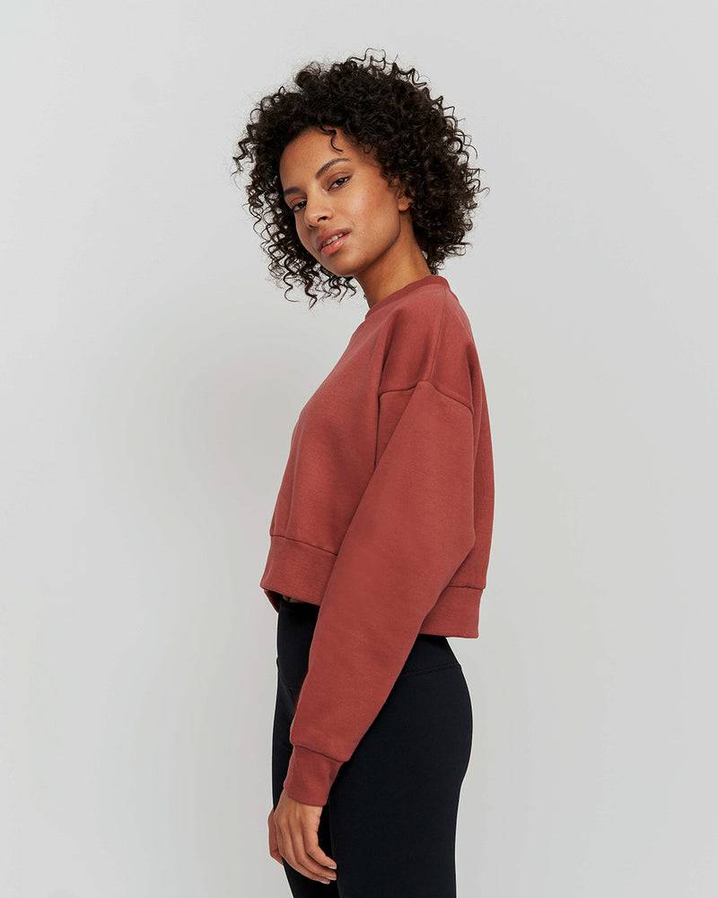 Kuuno Essential Cropped Sweater Marsala Red Cyber Monday