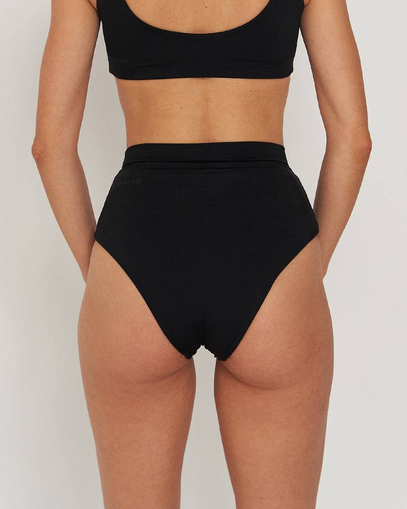 Kuuno Bikini Bottom High Waist Night Black Lagerräumung