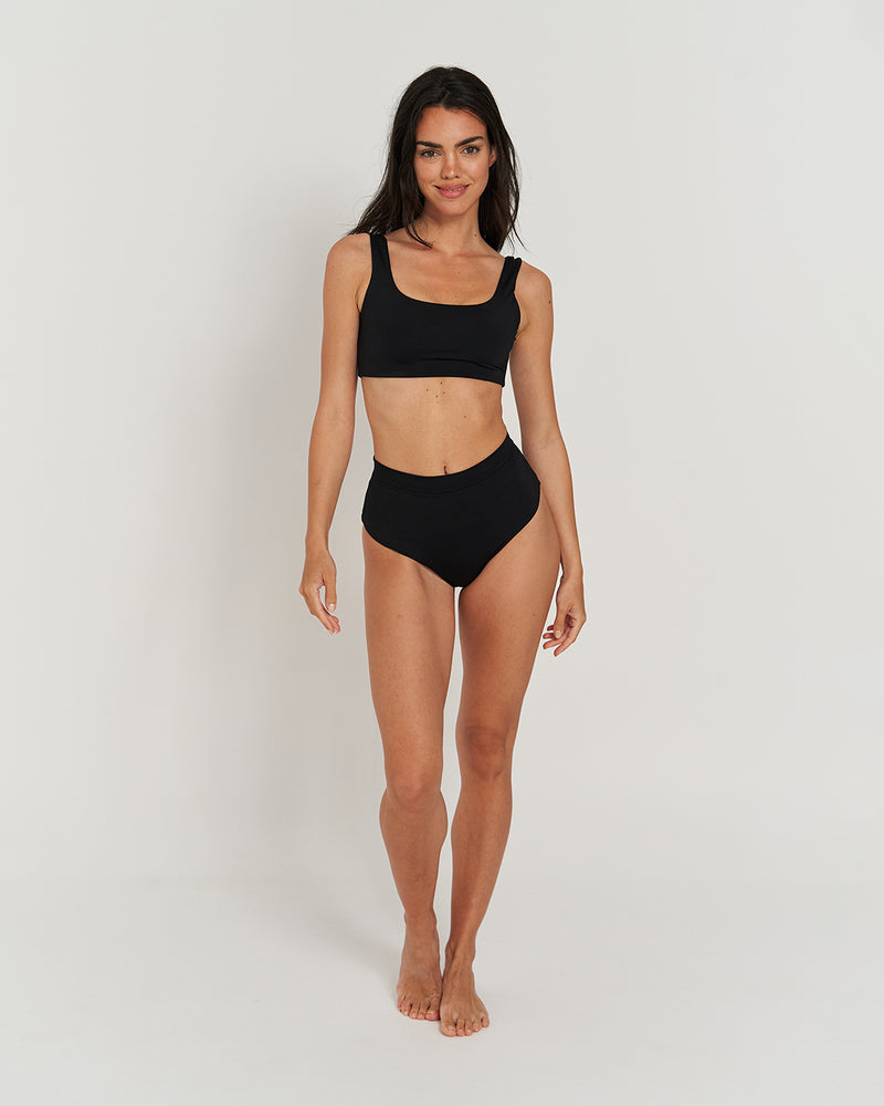 Kuuno Bikini Bottom High Waist Night Black Lagerräumung