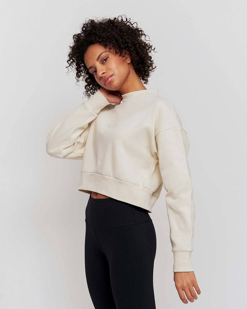 Kuuno Essential Cropped Sweater Light Beige Neueste Mode