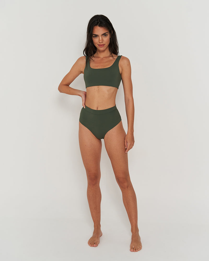 Kuuno Bikini Bottom High Waist Forest Green Zeitlich begrenztes Angebot
