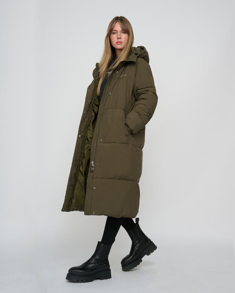 Kuuno Everyday Long Puffer Jacket Forest Green Super Rabatt