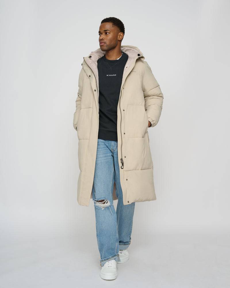 Kuuno Everyday Long Puffer Jacket Light Beige Riesige Rabatte