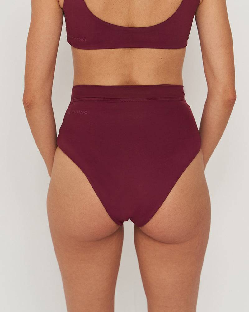 Kuuno Bikini Bottom High Waist Dark Berry Online