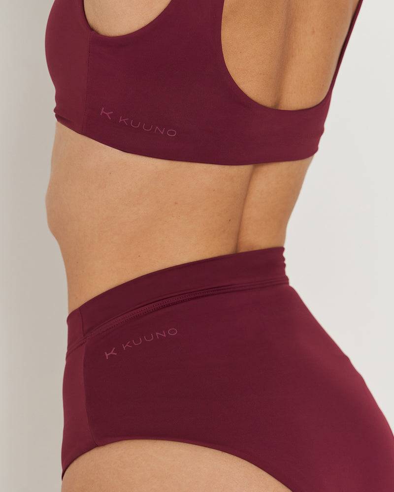 Kuuno Bikini Bottom High Waist Dark Berry Online