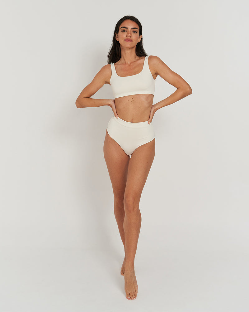 Kuuno Bikini Bottom High Waist Off White Fabrik Onlineshop