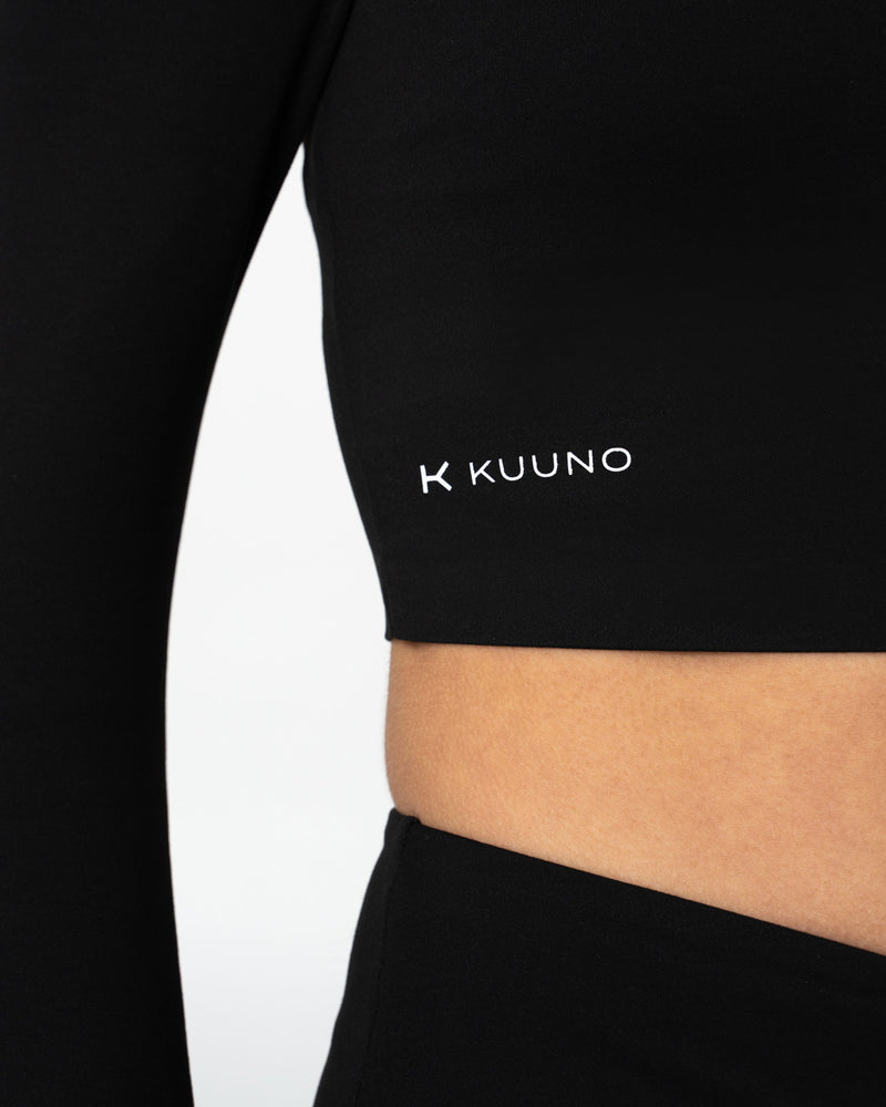Kuuno Essential Cropped Longsleeve Night Black Neueste Mode