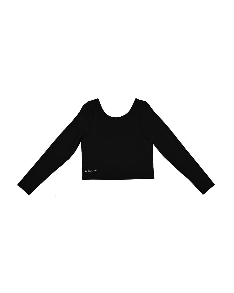 Kuuno Essential Cropped Longsleeve Night Black Neueste Mode
