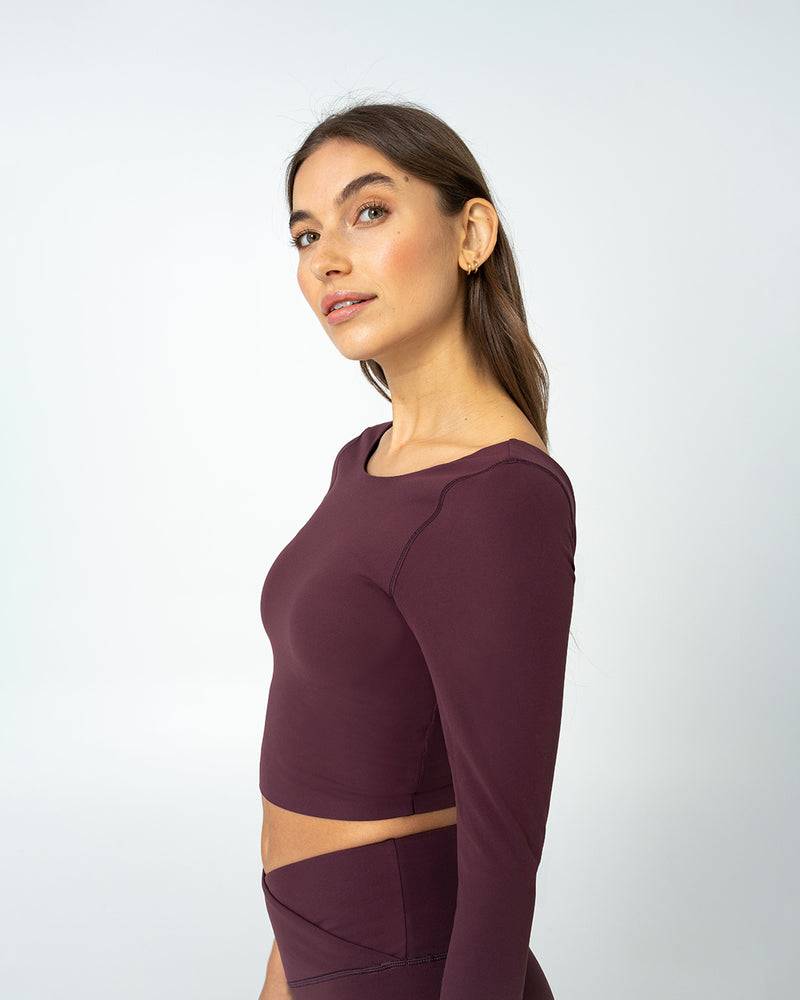 Kuuno Essential Cropped Longsleeve Dark Berry Zeitbegrenzte Promotion
