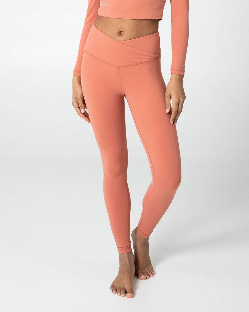 Kuuno Essential Crossover High Waist Tights Coral Pink Bis zu 65% Rabatt