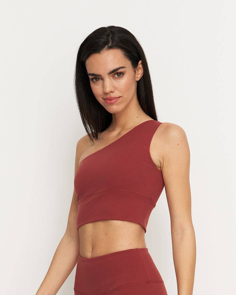 Kuuno Essential One Shoulder Bra Marsala Red Fabrikladen
