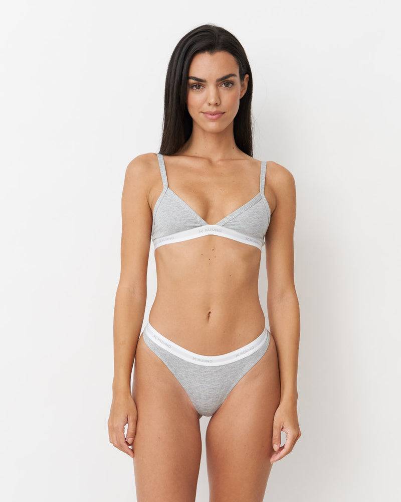 Kuuno 3er-Set Everyday High Cut Thong Light Grey Rabatt