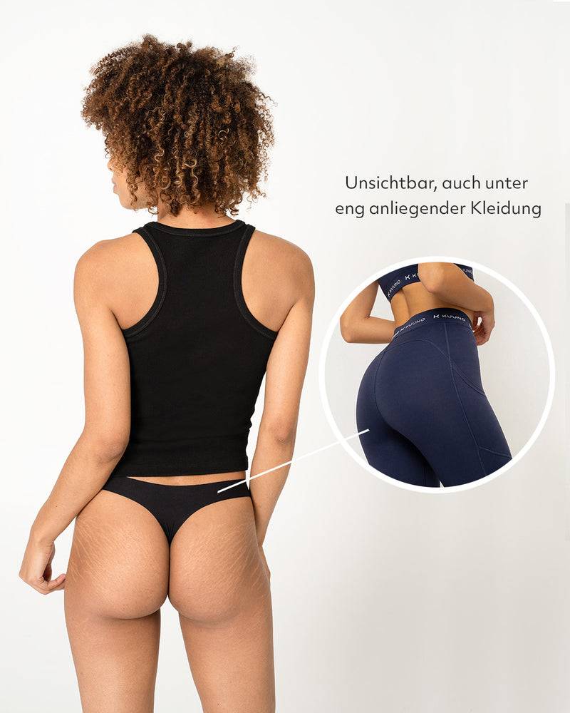 Kuuno Seamless Thong Night Black Flash Sale