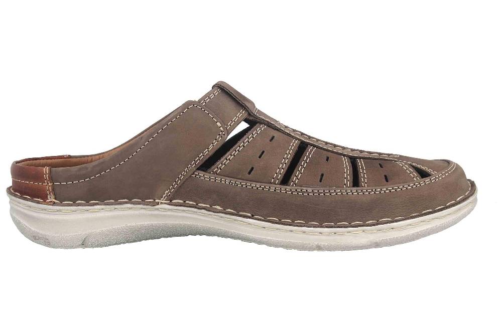 ﻿ Josef Seibel Anvers 76 Pantoletten in Übergrößen Grau 43676 21 711 große Herrenschuhe Tiefpreis