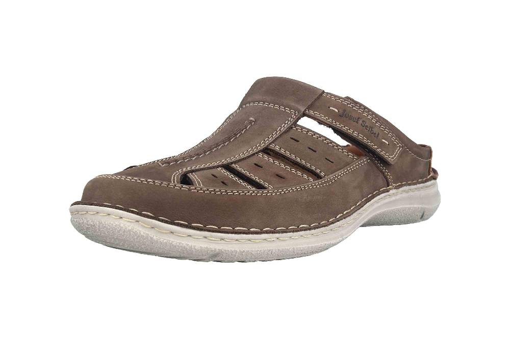 ﻿ Josef Seibel Anvers 76 Pantoletten in Übergrößen Grau 43676 21 711 große Herrenschuhe Tiefpreis