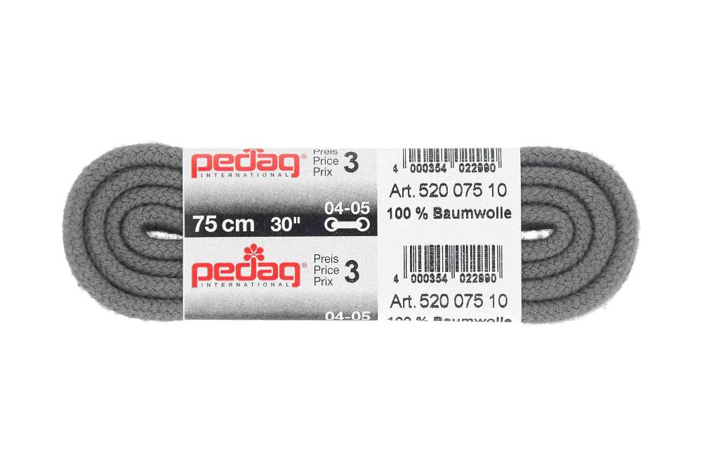 pedag - KORDELSENKEL - Schnürsenkel 75 cm (1 Paar)- Grau Saisonschlussverkauf