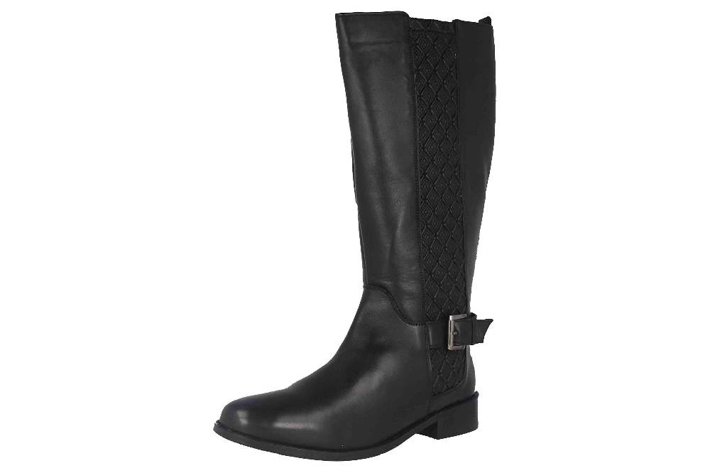 MayBe Weitschaftstiefel in Übergrößen Schwarz 67661 Black große Damenschuhe Super Sparpreis