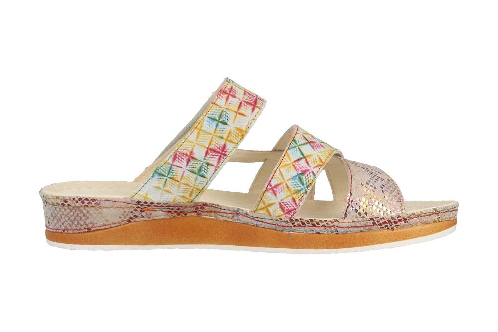 Laura Vita Pantoletten in Übergrößen Mehrfarbig BRUEL 05 Orange große Damenschuhe Saisonschlussverkauf