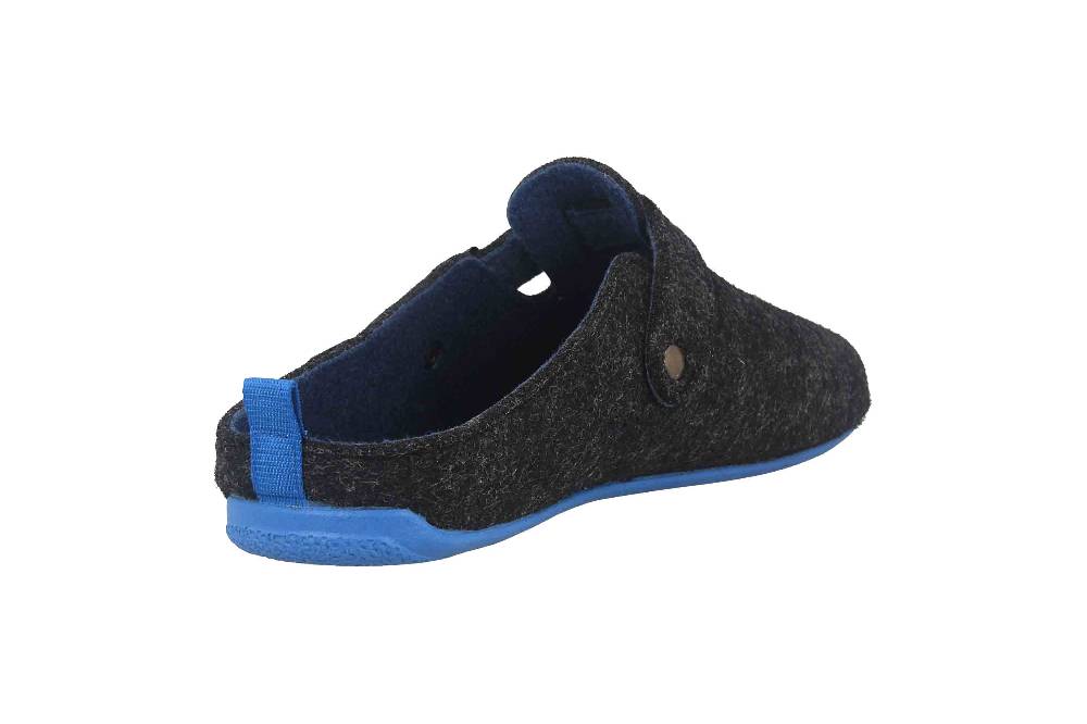 Andres Machado Clogs & Hausschuhe in Übergrößen Schwarz VAL Black Blue/ Herren große Herrenschuhe 50% Rabatt für begrenzte Zeit