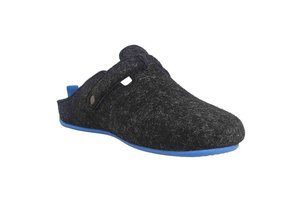 Andres Machado Clogs & Hausschuhe in Übergrößen Schwarz VAL Black Blue/ Herren große Herrenschuhe 50% Rabatt für begrenzte Zeit