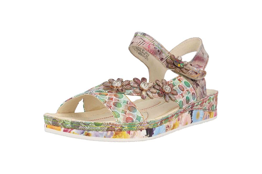 Laura Vita Sandalen in Übergrößen Mehrfarbig BRCUELO 81 Café große Damenschuhe Vatertagsangebot