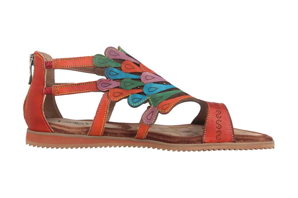 Laura Vita Sandalen in Übergrößen Mehrfarbig VACA Orange große Damenschuhe im Angebot