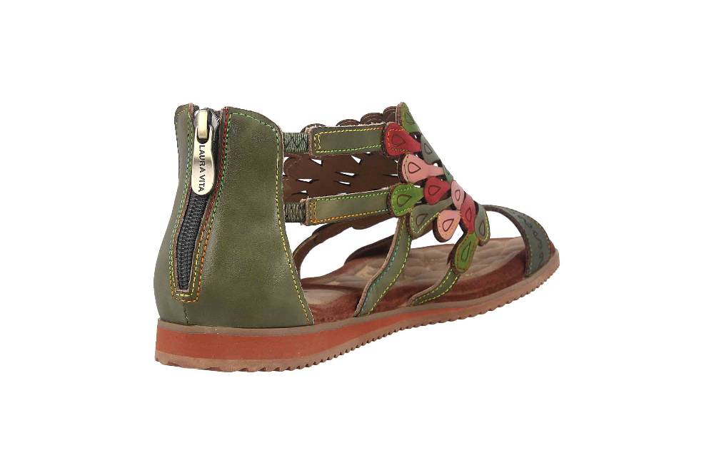 Laura Vita Sandalen in Übergrößen Mehrfarbig VACA Kaki große Damenschuhe Schlussverkauf