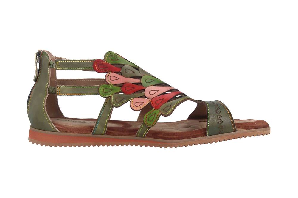 Laura Vita Sandalen in Übergrößen Mehrfarbig VACA Kaki große Damenschuhe Schlussverkauf